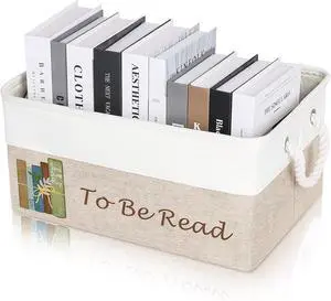 TBR Book Organizers and Storage Basket with Handles | Collapsible Storage Basket for Books,to Be Read List Storage Bin for Office Home Shelves Book Club Members TBR Book Organizers and Storage Basket with Handles | Collapsible Storage Basket for Books,to Be Read List Storage Bin for Office Home Shelves Book Club Members