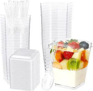 30 Pack 5oz Dessert Cups with Lids and Spoons,Mini Dessert Shooter Cups | Yogurt Parfait Cup with Lids,Square Appetizer Cups for Party,Plastic Dessert Containers for Fruit,Pudding,Trifle,Ice Cream 30 Pack 5oz Dessert Cups with Lids and Spoons,Mini Dessert Shooter Cups | Yogurt Parfait Cup with Lids,Square Appetizer Cups for Party,Plastic Dessert Containers for Fruit,Pudding,Trifle,Ice Cream