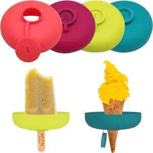 4PCS Popsicle Holders for Kids,2 IN 1 Reusable Silicone Ice Cream Holder,Catches Drips Before They Drop,Travel-Friendly for Summer Days and Party Present(Multicolour) 4PCS Popsicle Holders for Kids,2 IN 1 Reusable Silicone Ice Cream Holder,Catches Drips Before They Drop,Travel-Friendly for Summer Days and Party Present(Multicolour)