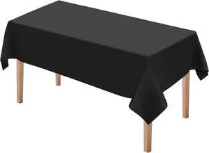DaiUni 1PCS Black Plastic Disposable Table Cloths for Parties 54" x 108", Rectangle Party Tablecloths Plastic Table Covers DaiUni 1PCS Black Plastic Disposable Table Cloths for Parties 54" x 108", Rectangle Party Tablecloths Plastic Table Covers