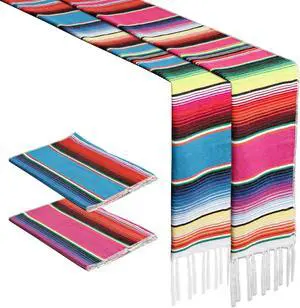 2PCS Mexican Table Runner 14x86in Boho Dia De Los Muertos Decorations | Boho Style, Dia De Los Muertos/ofrenda, Vibrant Rainbow Colors, Linen Fabric, Cinco De Mayo 2PCS Mexican Table Runner 14x86in Boho Dia De Los Muertos Decorations | Boho Style, Dia De Los Muertos/ofrenda, Vibrant Rainbow Colors, Linen Fabric, Cinco De Mayo