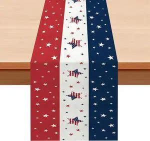 4th of July Red White and Blue Table Runner(13x72 Inch) Memorial Day July 4 Patriotic Decorations Americana Star Table Runners for Holiday Home Farmhose Decor Indoor Outdoor Party Favors Supplies 4th of July Red White and Blue Table Runner(13x72 Inch) Memorial Day July 4 Patriotic Decorations Americana Star Table Runners for Holiday Home Farmhose Decor Indoor Outdoor Party Favors Supplies