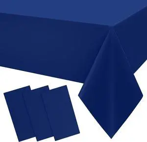 Smiry Disposable Table Cloth 3 Pack, 54 x 108 Inch Waterproof Plastic Tablecloth, Decorative Rectangle Table Covers for Party, Birthday, Picnic, Navy Smiry Disposable Table Cloth 3 Pack, 54 x 108 Inch Waterproof Plastic Tablecloth, Decorative Rectangle Table Covers for Party, Birthday, Picnic, Navy