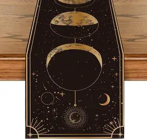 Artoid Mode Astrology Moon Magic Art Table Runner, Seasonal Mystical Gothic Kitchen Dining Table Decoration for Home Party Decor 13x72 Inch Artoid Mode Astrology Moon Magic Art Table Runner, Seasonal Mystical Gothic Kitchen Dining Table Decoration for Home Party Decor 13x72 Inch
