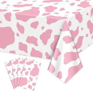 4 Pack Pink Cow Print Tablecloths, 86.6 x 51.2 Inch Cow Tablecloth Rectangular Cow Table Cover Baby Shower Disco Birthday Party Decorations Supplies 4 Pack Pink Cow Print Tablecloths, 86.6 x 51.2 Inch Cow Tablecloth Rectangular Cow Table Cover Baby Shower Disco Birthday Party Decorations Supplies