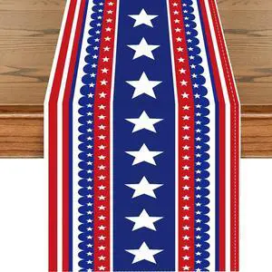 4th of July Table Runner, 250 Anniversary USA Patriotic Table Runner Decorations, USA 250th Stars Stripes Independence Day Kitchen Dining Table Decor Home Party (72 ×13 Inch) 4th of July Table Runner, 250 Anniversary USA Patriotic Table Runner Decorations, USA 250th Stars Stripes Independence Day Kitchen Dining Table Decor Home Party (72 ×13 Inch)