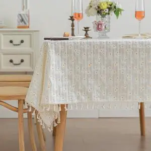 Oil Proof Rectangular Table Cloth Rectangle Table Tablecloth Floral Cotton Fabric Waterproof Farmhouse Printed Daisy Floral Tablecloth 55x86inch,6-8 Seats,Beige Oil Proof Rectangular Table Cloth Rectangle Table Tablecloth Floral Cotton Fabric Waterproof Farmhouse Printed Daisy Floral Tablecloth 55x86inch,6-8 Seats,Beige