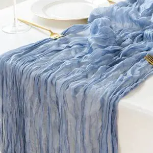 Sioloc Dusty Blue Cheesecloth Table Runner 120'' x 35'',Spring Easter Decor Soft Gauze Boho Wedding Table Decor for 10ft Table Birthday Party,Baby Shower, Bridal Shower, Home & Event Decor Sioloc Dusty Blue Cheesecloth Table Runner 120'' x 35'',Spring Easter Decor Soft Gauze Boho Wedding Table Decor for 10ft Table Birthday Party,Baby Shower, Bridal Shower, Home & Event Decor