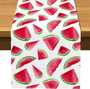 Vohado Watermelon Table Runner Spring Summer Watermelon Theme Party Decoration Dining Room Holiday Home Kitchen Island Decor Vohado Watermelon Table Runner Spring Summer Watermelon Theme Party Decoration Dining Room Holiday Home Kitchen Island Decor