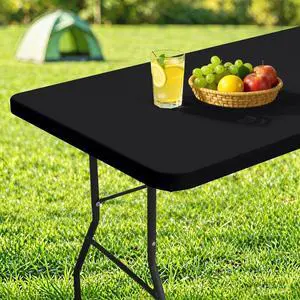 homing Rectangle Table Cloth Cover 6 Foot Black Elastic Fitted Tablecloth | Water-Resistant Polyester Tablecloth Fits 30" x 72" Folding Tables, Washable Table Protector for Picnic, Camping, Outdoor homing Rectangle Table Cloth Cover 6 Foot Black Elastic Fitted Tablecloth | Water-Resistant Polyester Tablecloth Fits 30" x 72" Folding Tables, Washable Table Protector for Picnic, Camping, Outdoor