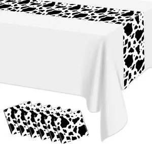6 Pcs Cow Print Table Runner, 14 x 108 in Black and White Cow Table Runner Farm Western Tablecloth for Birthday Western Barnyard Home Kitchen Decorations 6 Pcs Cow Print Table Runner, 14 x 108 in Black and White Cow Table Runner Farm Western Tablecloth for Birthday Western Barnyard Home Kitchen Decorations