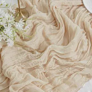 FEXIA Beige Cheesecloth Table Runner Gauze Rustic Boho Party Decoration | 35x120 Inches, Fall Ivory Gauze Table Runner for Wedding Party Engagement Bridal Shower Home Decor Birthday Decoration FEXIA Beige Cheesecloth Table Runner Gauze Rustic Boho Party Decoration | 35x120 Inches, Fall Ivory Gauze Table Runner for Wedding Party Engagement Bridal Shower Home Decor Birthday Decoration
