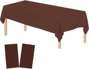 2 Pack Brown Plastic Tablecloths Disposable Xmas Table Covers Table Cloths BBQ Picnic Birthday Christmas Parties Covers Waterproof Oil-Proof Table Cloth Thin Coffee Table Cloths 54 x 108 in 2 Pack Brown Plastic Tablecloths Disposable Xmas Table Covers Table Cloths BBQ Picnic Birthday Christmas Parties Covers Waterproof Oil-Proof Table Cloth Thin Coffee Table Cloths 54 x 108 in