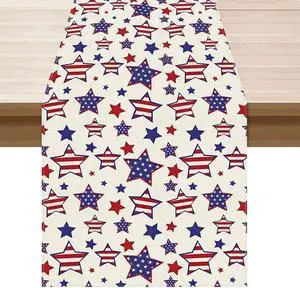 XCHI America Stars Patriotic 4th of July Memorial Day Independence Day Table Runner Table Decoration for Home Kitchen Holiday Party Decor 13x72 Inch XCHI America Stars Patriotic 4th of July Memorial Day Independence Day Table Runner Table Decoration for Home Kitchen Holiday Party Decor 13x72 Inch