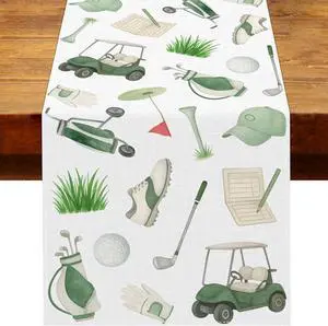 Golf Party Decorations Let's Partee Table Runner Sports Ball Birthday Party Decoration Home Kitchen Dining Room Table Decor (13" x 72") Golf Party Decorations Let's Partee Table Runner Sports Ball Birthday Party Decoration Home Kitchen Dining Room Table Decor (13" x 72")