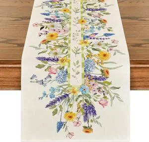 Artoid Mode Bloom Flowers Florals Lavender Summer Table Runner, Seasonal Spring Holiday Kitchen Dining Table Decoration for Home Party Indoor 13x72 Inch Artoid Mode Bloom Flowers Florals Lavender Summer Table Runner, Seasonal Spring Holiday Kitchen Dining Table Decoration for Home Party Indoor 13x72 Inch