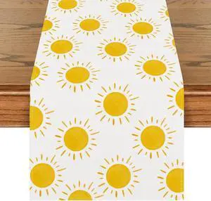 Summer Sunshine Table Runner 13×72 Inch First Trip Around the Sun Decor | Fit For Baby Shower Gatherings, FirstBirthday Events, SunThemed Celebrations And Family Milestone Party Summer Sunshine Table Runner 13×72 Inch First Trip Around the Sun Decor | Fit For Baby Shower Gatherings, FirstBirthday Events, SunThemed Celebrations And Family Milestone Party