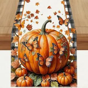Jiudungs Fall Table Runner,Autumn Thanksgiving Decorations for Home Decor | Packing List:1 pc table runner; Material:100% Polyester; Size:13×72 Inches; Perfect for Home Kitchen Dining Room Decor Jiudungs Fall Table Runner,Autumn Thanksgiving Decorations for Home Decor | Packing List:1 pc table runner; Material:100% Polyester; Size:13×72 Inches; Perfect for Home Kitchen Dining Room Decor