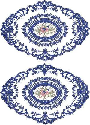 uxcell 2Pack Retro Lace Placemat 12x16-in Oval Embroidered Table Place Mats French Crochet Doilies Coasters Cup Mat for Home Wedding, Dark Blue uxcell 2Pack Retro Lace Placemat 12x16-in Oval Embroidered Table Place Mats French Crochet Doilies Coasters Cup Mat for Home Wedding, Dark Blue