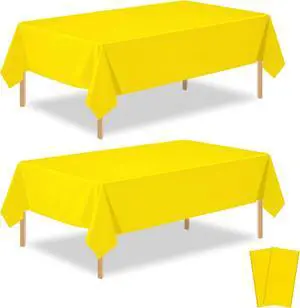 2 Pack Yellow Plastic Table Cloth Disposable Rectangle Tablecloth 54 x 108 Inch, Yellow Plastic Table Covers for Birthday Wedding Banquet Picnic Holiday Party Decorations 2 Pack Yellow Plastic Table Cloth Disposable Rectangle Tablecloth 54 x 108 Inch, Yellow Plastic Table Covers for Birthday Wedding Banquet Picnic Holiday Party Decorations