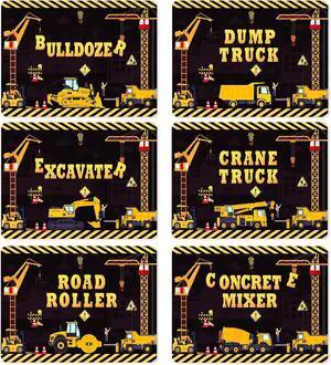 Construction Placemats Set of 6 Toddler Plastic Table Mats Dump Truck Place Mats Washable Vinyl Nursery Homeschool Table Decoration for Indoor Outdoor Party Kitchen Dining Construction Placemats Set of 6 Toddler Plastic Table Mats Dump Truck Place Mats Washable Vinyl Nursery Homeschool Table Decoration for Indoor Outdoor Party Kitchen Dining
