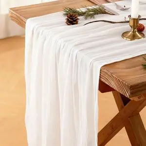 Cheesecloth Table Runner, 120 Inch 10 FT, White | 1 Pack, 35x120 Inches Boho Rustic Cheesecloth Gauze, Cheese Cloth Runner for Weddings, Thanksgiving, and Party Decor Cheesecloth Table Runner, 120 Inch 10 FT, White | 1 Pack, 35x120 Inches Boho Rustic Cheesecloth Gauze, Cheese Cloth Runner for Weddings, Thanksgiving, and Party Decor