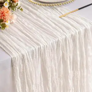 White Cheesecloth Table Runner Gauze 35x120 Inches 10FT Boho Rustic Farmhouse for Thanksgiving Fall Wedding Bridal Shower Baby Shower Home Holiday Decorations White Cheesecloth Table Runner Gauze 35x120 Inches 10FT Boho Rustic Farmhouse for Thanksgiving Fall Wedding Bridal Shower Baby Shower Home Holiday Decorations