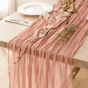 1 Pack Dusty Pink Cheesecloth Table Runner 120 Inch Boho Wedding Decor | Cheesecloth Fabric, Soft Lightweight And Drapable, Ideal For Wedding, Baby Shower And Arch Decor 1 Pack Dusty Pink Cheesecloth Table Runner 120 Inch Boho Wedding Decor | Cheesecloth Fabric, Soft Lightweight And Drapable, Ideal For Wedding, Baby Shower And Arch Decor