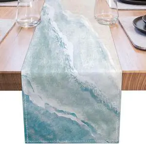 Coastal Table Runner Beach Coffee Table Runner Linen Farmhouse Dress Scarves Teal Blue Tablerunner for Kitchen Dinner Ocean Nautical Decor (13" x 36", Coastal) Coastal Table Runner Beach Coffee Table Runner Linen Farmhouse Dress Scarves Teal Blue Tablerunner for Kitchen Dinner Ocean Nautical Decor (13" x 36", Coastal)
