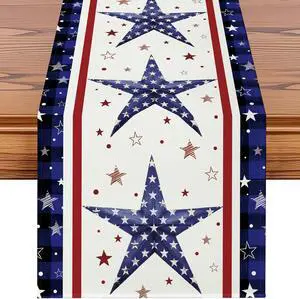 Artscope Patriotic 4th of July Table Runner, Stars Stripes Memorial Day Kitchen Dining Table Decoration for Independence Day Home Decor 13x72 Inch Artscope Patriotic 4th of July Table Runner, Stars Stripes Memorial Day Kitchen Dining Table Decoration for Independence Day Home Decor 13x72 Inch