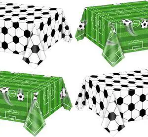 Soccer Party Tablecloths, Soccer Theme Party Plastic Table Cover Disposable Soccer Field Soccer Pattern Table Covers for Boys Birthday Party Soccer Event Sports Theme Party Decorations, 87x51'' (4) Soccer Party Tablecloths, Soccer Theme Party Plastic Table Cover Disposable Soccer Field Soccer Pattern Table Covers for Boys Birthday Party Soccer Event Sports Theme Party Decorations, 87x51'' (4)