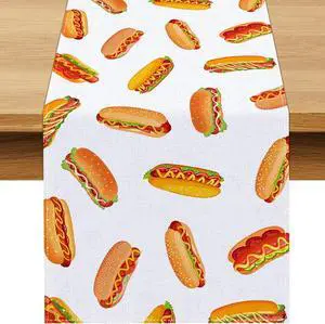Hot Dog Table Runner Hot Dog Birthday Party Decorations A Weenie Bit Older Dining Room Home Kitchen Table Decor (13" x 72") Hot Dog Table Runner Hot Dog Birthday Party Decorations A Weenie Bit Older Dining Room Home Kitchen Table Decor (13" x 72")