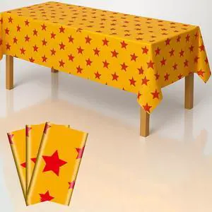 iCius Anime Theme Tablecloths 3-Pack Yellow and Red Stars Print 108"x54" Disposable Table Covers for Cosplay Birthdays, Vedio Game Themed Party Decor Supplies iCius Anime Theme Tablecloths 3-Pack Yellow and Red Stars Print 108"x54" Disposable Table Covers for Cosplay Birthdays, Vedio Game Themed Party Decor Supplies