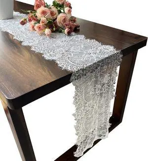 1 Pcs White Lace Table Runner 14 x 120 Inch Vintage Rustic Table Runner for Wedding Bridal Shower Baby Shower Party Decorations Embroidered Boho Lace Table Cloth Runners 1 Pcs White Lace Table Runner 14 x 120 Inch Vintage Rustic Table Runner for Wedding Bridal Shower Baby Shower Party Decorations Embroidered Boho Lace Table Cloth Runners