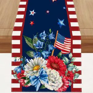 Watercolor Red White and Blue American Flag Stars Table Runner 4th of July Memorial Day Veterans Day Patriotic Decoration and Supplies for Home 13x72 Inch Watercolor Red White and Blue American Flag Stars Table Runner 4th of July Memorial Day Veterans Day Patriotic Decoration and Supplies for Home 13x72 Inch