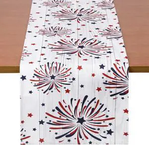 Fireworks Table Runner 4th of July Patriotic Memorial Day Independence Day Holiday Kitchen Dining Table Decoration,Holiday Burlap Table Cover, 13 x 70 Inch, Americana Stars, Red, White, Blue. Fireworks Table Runner 4th of July Patriotic Memorial Day Independence Day Holiday Kitchen Dining Table Decoration,Holiday Burlap Table Cover, 13 x 70 Inch, Americana Stars, Red, White, Blue.