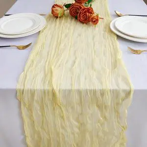 Yellow Cheesecloth Table Runner Summer Halloween Christmas 10Ft Cheese Cloth Rustic Gauze Boho Table Runner for Baby Shower Wedding Bridal Decor Yellow Cheesecloth Table Runner Summer Halloween Christmas 10Ft Cheese Cloth Rustic Gauze Boho Table Runner for Baby Shower Wedding Bridal Decor