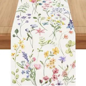 Watercolor Flowers Spring Table Runner Spring Summer Easter Flower Floral Home Kitchen Dining Room Table Decorations 13x72 Inch Watercolor Flowers Spring Table Runner Spring Summer Easter Flower Floral Home Kitchen Dining Room Table Decorations 13x72 Inch