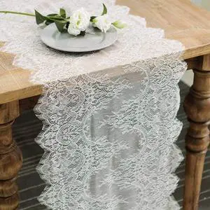 Hooqict 4 Pack White Lace Table Runner 14 x 120 Inch Ivory Embroidered Boho Table Runner for Rustic Wedding Reception Dinner Table Decorations Baby Shower Bridal Shower Vintage Table Runners Hooqict 4 Pack White Lace Table Runner 14 x 120 Inch Ivory Embroidered Boho Table Runner for Rustic Wedding Reception Dinner Table Decorations Baby Shower Bridal Shower Vintage Table Runners
