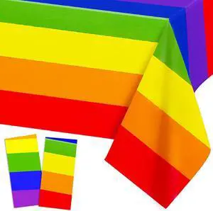 Rainbow Pride Tablecloth - 2 Pack - 54 x 108 Inch Rectangle Disposable Plastic Table Cloth, Rainbow Pride Flag Table Covers for Dining Room Kitchen Decor Rainbow Pride Tablecloth - 2 Pack - 54 x 108 Inch Rectangle Disposable Plastic Table Cloth, Rainbow Pride Flag Table Covers for Dining Room Kitchen Decor