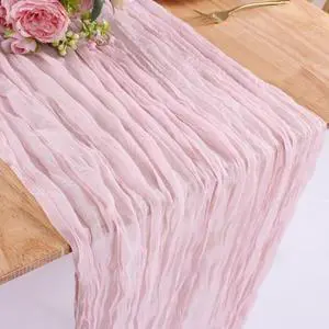 Pink Cheesecloth Table Runner 10FT Boho Rustic Sheer Cheese Cloth Table Runners 120 Inch Gauze Table Decorations for Wedding Bridal Birthday Party Home Decor Pink Cheesecloth Table Runner 10FT Boho Rustic Sheer Cheese Cloth Table Runners 120 Inch Gauze Table Decorations for Wedding Bridal Birthday Party Home Decor