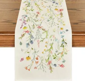 Artoid Mode Wildflowers Bloom Flowers Spring Table Runner, Seasonal Summer Floral Kitchen Dining Table Decoration for Home Party Decor 13x72 Inch Artoid Mode Wildflowers Bloom Flowers Spring Table Runner, Seasonal Summer Floral Kitchen Dining Table Decoration for Home Party Decor 13x72 Inch