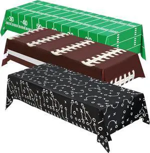 3PCS Football Tablecloth Plastic Table Cloth Cover for Superbowl Party Decorations 2026, Sports Events, Tailgate Parties, Game Day Theme Decor, Birthday Party Supplies (108 x 54 inches, 3 Pack) 3PCS Football Tablecloth Plastic Table Cloth Cover for Superbowl Party Decorations 2026, Sports Events, Tailgate Parties, Game Day Theme Decor, Birthday Party Supplies (108 x 54 inches, 3 Pack)