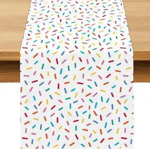 Confetti Sprinkles Table Runner Boy Kids Birthday Sprinkled with Love Baby Shower Party Decoration Donut Dessert Dining Room Home Kitchen Table Decor (13" x 72") Confetti Sprinkles Table Runner Boy Kids Birthday Sprinkled with Love Baby Shower Party Decoration Donut Dessert Dining Room Home Kitchen Table Decor (13" x 72")
