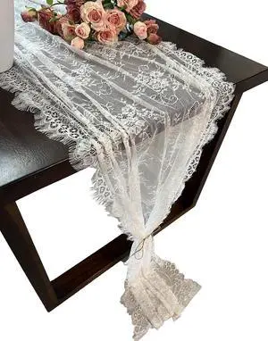 1 Pcs White Lace Table Runner 30 x 120 Inch Vintage Rustic Table Runner for Wedding Bridal Shower Baby Shower Party Decorations Embroidered Boho Lace Table Cloth Runners 1 Pcs White Lace Table Runner 30 x 120 Inch Vintage Rustic Table Runner for Wedding Bridal Shower Baby Shower Party Decorations Embroidered Boho Lace Table Cloth Runners