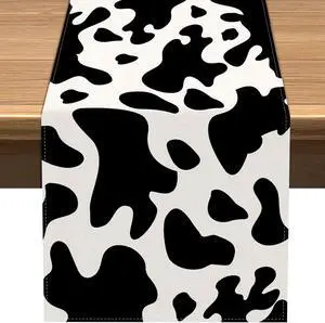 Nepnuser Linen Cow Print Table Runner Farm Cowboy Themed Birthday Party Decoration Dining Room Kitchen Home Decor (13" x 72") Nepnuser Linen Cow Print Table Runner Farm Cowboy Themed Birthday Party Decoration Dining Room Kitchen Home Decor (13" x 72")