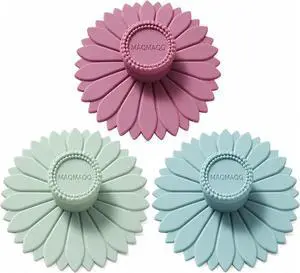 Sunflower Silicone Cup Covers (Set of 3), Multicolored Silicone Lids for Mugs, Cups, Flexible Mug Covers, Tea Pots, Hot Cup Lids for Coffee & Tea Sunflower Silicone Cup Covers (Set of 3), Multicolored Silicone Lids for Mugs, Cups, Flexible Mug Covers, Tea Pots, Hot Cup Lids for Coffee & Tea