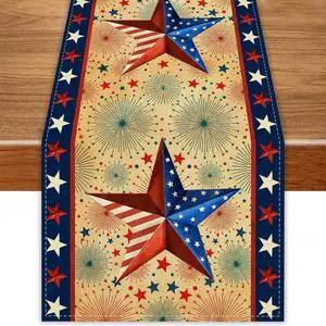 Stars Stripes Patriotic Table Runner 72 Inches 4th of July Memorial Day Decorations and Supplies for Home Kitchen Dining Table Decor Stars Stripes Patriotic Table Runner 72 Inches 4th of July Memorial Day Decorations and Supplies for Home Kitchen Dining Table Decor