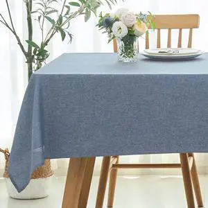 maxmill Rectangle Linen Textured Tablecloth Waterproof Spillproof Wrinkle Free Washable Fabric Table Cloth Kitchen Dining Tabletop Decoration Table Cover for Holiday Party, 52 x 70 Inch, Demin Blue maxmill Rectangle Linen Textured Tablecloth Waterproof Spillproof Wrinkle Free Washable Fabric Table Cloth Kitchen Dining Tabletop Decoration Table Cover for Holiday Party, 52 x 70 Inch, Demin Blue