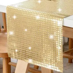 Gold Glitter Sequin Table Runner Disco Party Retro 70s 80s Theme Disco Ball Table Decorations Birthday Bachelorette Dance Parties Supplies,72 Inches Long (Runner-Gold) Gold Glitter Sequin Table Runner Disco Party Retro 70s 80s Theme Disco Ball Table Decorations Birthday Bachelorette Dance Parties Supplies,72 Inches Long (Runner-Gold)